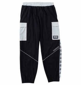SY32 by SWEET YEARS ビッグサイズ メンズ パイピングナイロンカーゴパンツ ブラック×グレー  3L 4L 5L 6L