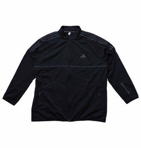 adidas golf ビッグサイズ メンズ WIND.RDYスリーストライプスフルジップウインドジャケット ブラック