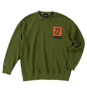 SEVEN2 ビッグサイズ メンズ 裏毛クルースウェット カーキ  3L 4L 5L 6L 8L