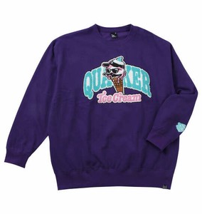 b-one-soul ビッグサイズ メンズ DUCK DUDEアイスクリームクルーネックスウェット パープル  3L 4L 5L 6L