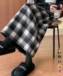 国内即納 チェック柄タイトスカート バックスリット