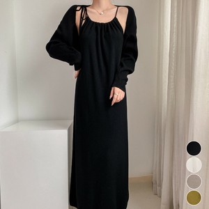 国内即納 ホルターネックニットワンピース2点セット