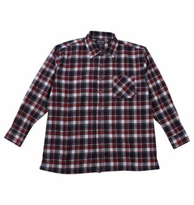 OUTDOOR PRODUCTS ビッグサイズ メンズ ビエラチェック長袖シャツ レッド系