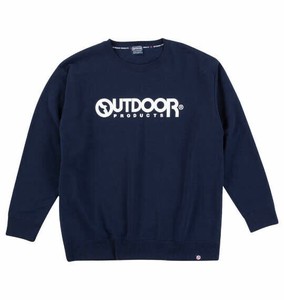 OUTDOOR PRODUCTS ビッグサイズ メンズ 裏起毛クルートレーナー ネイビー