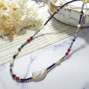 Pearls/Moon Stone Necklace Necklace Natural Stone 39cm
