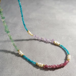 Pearls/Moon Stone Necklace Design Necklace Natural Stone Stainless Steel 40cm