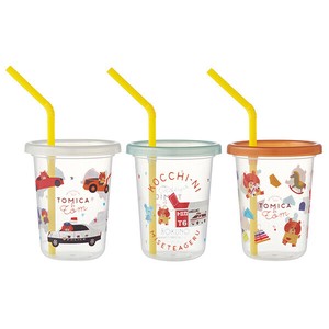【公式】 ストロー付きタンブラー230ml 3個セット 【つむぱぱ トミカとトム】 スケーター