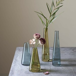【新入荷】【春夏新作】（高さ14.5cm・23cm）カラーガラスのフラワーベース コーン（2色・2サイズ）