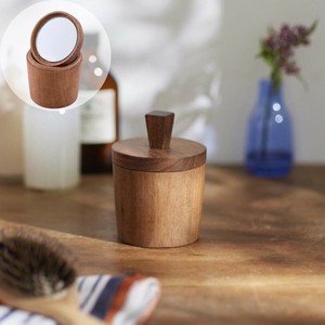 【新入荷】収納も身支度もできる ミラー付きの木の小物入れ