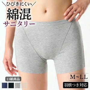 いいここち/ひびきにくい綿85％　サニタリー　一分丈ショーツ
