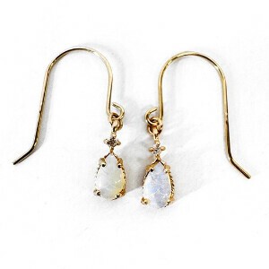 【Cheravir】K10YG ピアス オパール ダイヤモンド