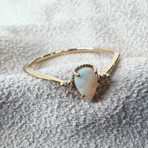 【Cheravir】K10YG リング 指輪 オパール ダイヤモンド