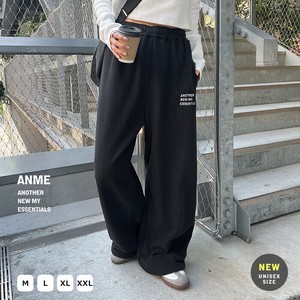 ANME エンブロイダリー ロゴ フリース ロング ワイド パンツ