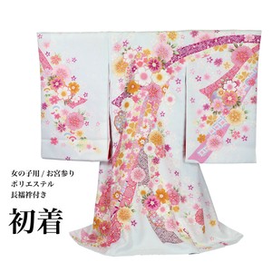 初着 桜・束熨斗 ポリエステル お宮参り 薄グレー