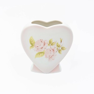 <予約>【日本製】ハートフラワースタンド［花柄/カントリー雑貨/陶器/ダイアナローズ/薔薇/大人可愛い］