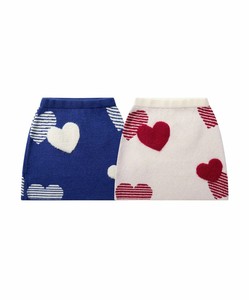 【HOOK for girls】　ハート立体刺繍ニットミニスカートセットアップ可能 レディース ニット