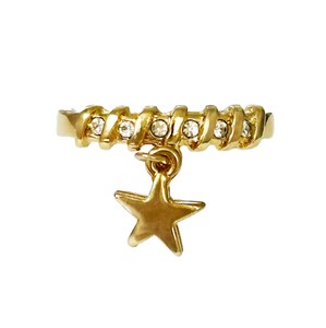 揺れるスターのリング KEYES 指輪 ヴィンテージアクセサリー カナダ製 22KTゴールドプレート