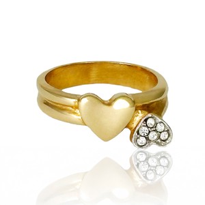可愛いハートのリング KEYES 指輪 ヴィンテージアクセサリー カナダ製 22KTゴールドプレート