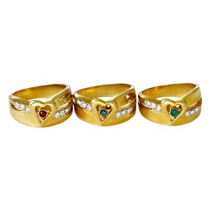 ハートのリング 3スタイル KEYES 指輪 ヴィンテージアクセサリー カナダ製 22KTゴールドプレート