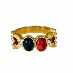 コスチュームジュエリーリング KEYES 指輪 ヴィンテージアクセサリー カナダ製 22KTゴールドプレート