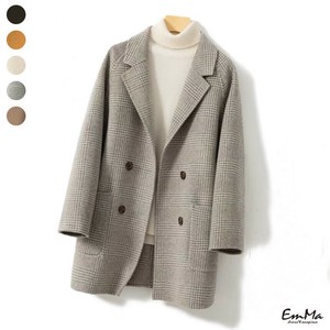【2024AW】 テーラードミドルコート ウール100 ダブルブレスト きれい カジュアル 秋 冬