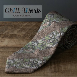 CHILLWORKチルワーク by Quit Running クイトランニング ウォッシャブルとろみネクタイ ウィリアムモリス柄