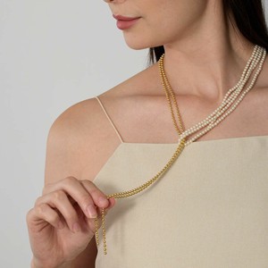 Pearls/Moon Stone Necklace Pearl Necklace Jewelry Made in Japan