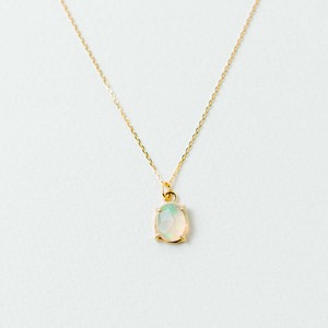 Opal/Tourmaline Gold Chain Necklace Natural Stone Made in Japan