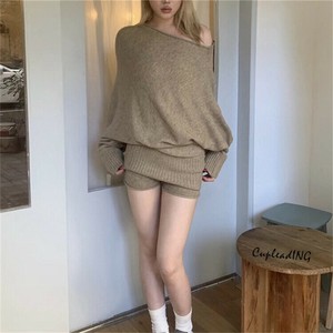 ◆◆大人気◆◆早い者勝ち ニットトップス ショートパンツ セットアップ