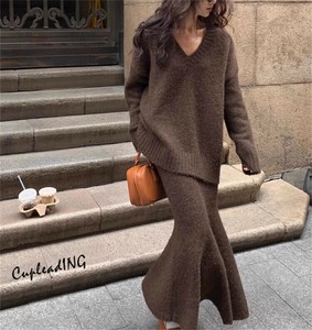 ≪予約商品≫INSスタイル セーター フィッシュテールスカート 2点セット