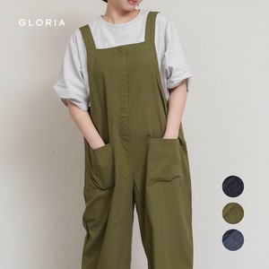 【入荷しました！】【2025春夏物新作】コットンツイルサロペット　体型カバー　らくちん