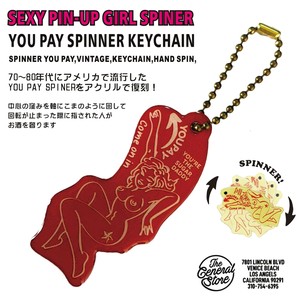 SEXYな アクリル YOUPAY スピナー キーチェーン　ピンナップガール　アメリカン雑貨　キーホルダー