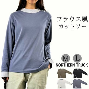 ブラウス風 カットソー プルオーバー Tシャツ レディース ロンT ノーザントラック nt-nice4727