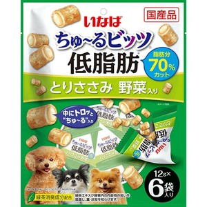 ［いなばペットフード］いなば ちゅ〜るビッツ 低脂肪 とりささみ 野菜入り 12g×6袋