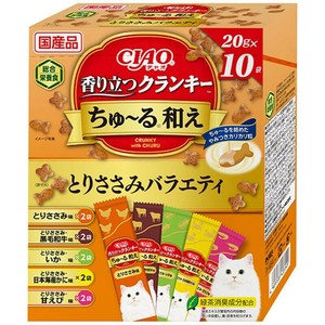 ［いなばペットフード］CIAO 香り立つクランキー ちゅ〜る和えBOX とりささみバラエティ 20g×10袋