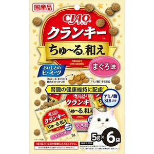 ［いなばペットフード］CIAOクランキーちゅ〜る和え アミノ酸S18入り まぐろ味 5g×6袋
