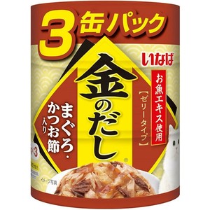 ［いなばペットフード］金のだし まぐろ・かつお節入り 65g×3缶パック