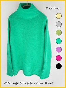 Sweater/Knitwear Melange High-Neck Wide Pullover [2024 A/W NEW]