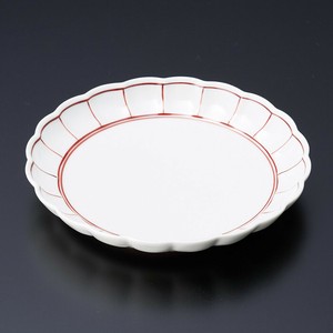 赤絵渕取5寸皿(有田焼)  日本製 陶器