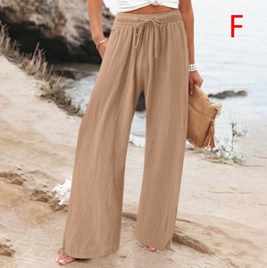 Full-Length Pant Ladies fashion Plain Color Wide Pants