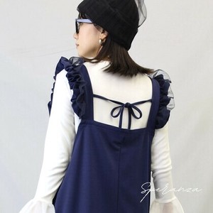 【特別価格！】肩チュール付きオールインワン　チュール　フリル　 サロペット フォーマル オケージョン