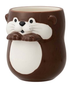 Japanese Teacup Otter Chocolate Yunomi Soe-hand tea cup