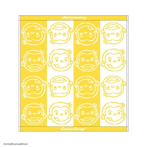 おさるのジョージ イエローライン　ウォッシュタオル　無撚糸　ふわふわ