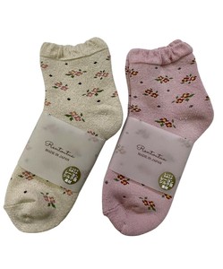 短袜 新商品 化纤/人造丝 数量限定 花卉图案 绒布