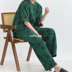 Full-Length Pant Flower Waist Rayon Tuck Pants Linen