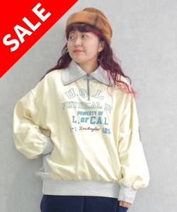 【SALE】ミニ裏毛裏起毛 ハーフZIPハイネック長袖