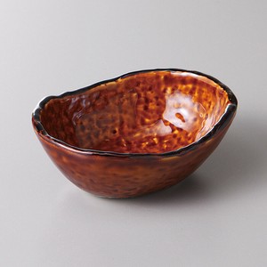 [美濃焼 食器] アメ釉楕円小付 [minoware TOKI 陶器]