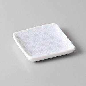 [美濃焼 食器] ビスク角小皿麻の葉S [minoware TOKI 陶器]