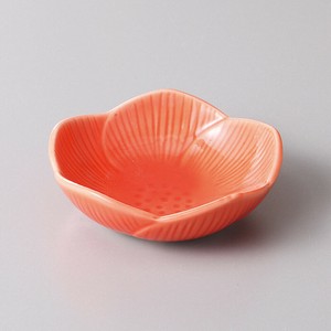 [美濃焼 食器] オレンジ花型桔梗珍味 [minoware TOKI 陶器]