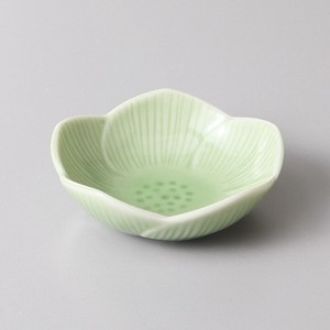 [美濃焼 食器] ヒワ釉花型桔梗珍味 [minoware TOKI 陶器]